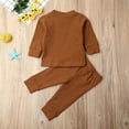 thumbnail image 3 of xiaxaixu Infant Baby Pure Color Crew Neck T-Shirt + Long Plain Trousers Set, 3 of 5