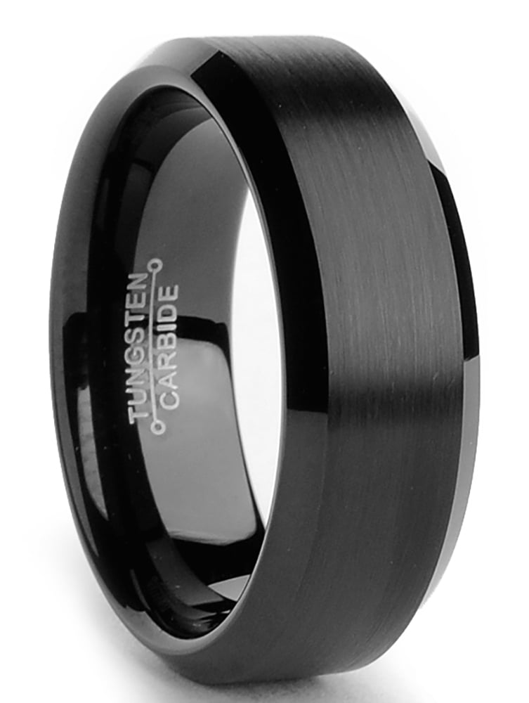 Men 8mm Tungsten Carbide Wedding Band ring size 8 