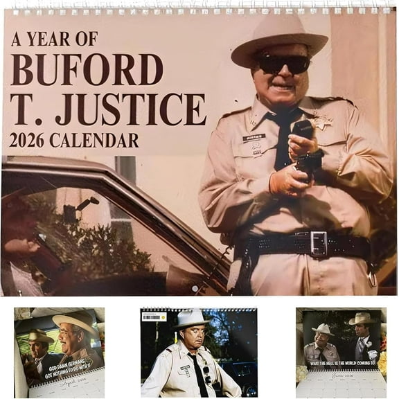 HomFairy Sheriff Buford Inspired Wall Calendar 2026 - Smokeyy and the Badiit Theme - Funny Nostalgic Wall & Desk Calendar | Retro Movie Art Gift