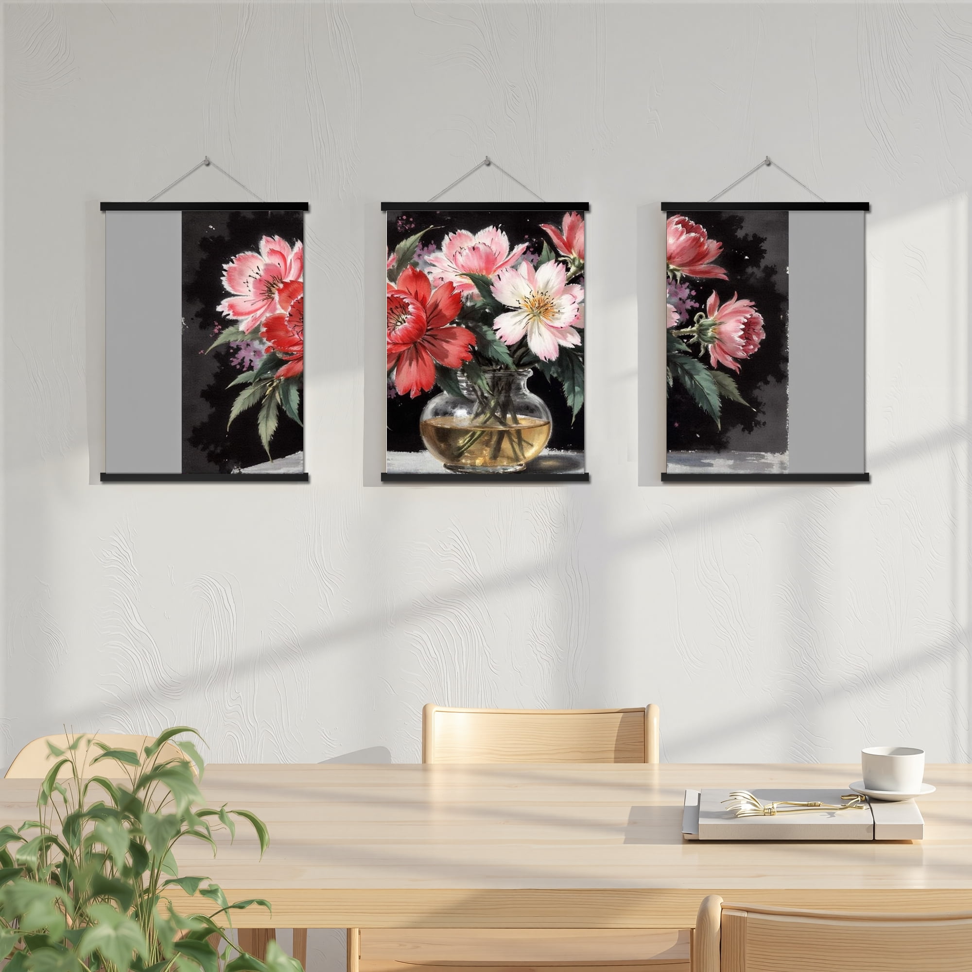 MAYEERTY Modern Abstract Wall Art Painting, Living Room Decor, Black Hanging Rod Frame, 15.7"x11.8"