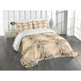 thumbnail image 3 of Ambesonne Pale Pink Quilted Bedspread Set 3 Pcs, French Lettering, King Size, Blue Black and Pale Pink, 3 of 5
