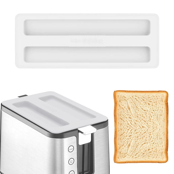 Silicone Toaster Cover - Universal Heat-Resistant Appliance Protector, Dust Prevention Cover, Fit for 2-Slice Toasters, Dishwasher Safe Fits 10.8x4.1Inch White