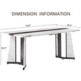 thumbnail image 2 of 71" Large Dining Room Table for 6, Rectangular Kitchen Table with Adjustable Legs, Waterproof Wood Grain Dining Table for Big Family, White, 2 of 9