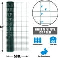 thumbnail image 3 of Fencer Wire 16 Gauge Green Vinyl Coated Rabbit Guard Fence, Poultry Fencing Wire Roll for Garden Yard Vegetable Plant, Protecting Against Rabbits, and Other Small Animals Damage (40 in. x 50 ft.), 3 of 9