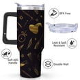 thumbnail image 2 of Magical Golden Symbols Stainless Steel Insulated Mug with Lid and Handle, 30oz, 2 of 4