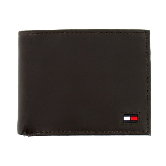 Tommy Hilfiger Men's Brown Leather | ID Holder | Bi-Fold Wallet