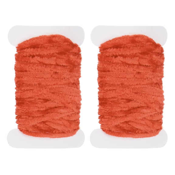 Uxcell Chenille Fly Tying Total 10 M, 2 Pack Rayon Chenille Fly Tying Materials for Making Fishing Hook, Orange