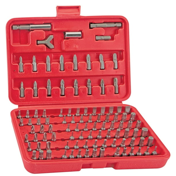 Warrior 100 Pc Security Bit Set with Case Chrome Vanadium Steel 68457