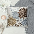 thumbnail image 2 of COMIO  Brown Dahlia Pillow Cover Gray Coffee Colored Throw Pillow Covers Spring Summer Geometric Floral Line Cushion Cases for Sofa Bed Living Room,, 2 of 5