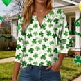 thumbnail image 2 of UngA St Patricks Day Shirt for Women Plus Size Funny 3/4 Sleeve Cute Saints Tops Shamrock T-Shirts Lucky Irish Shamrocks Outfit,Size L, 2 of 9