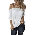 thumbnail image 1 of Moda mujer casual sexy honda manga corta tops blusa casual camiseta Fridja  gope5097, 1 of 6