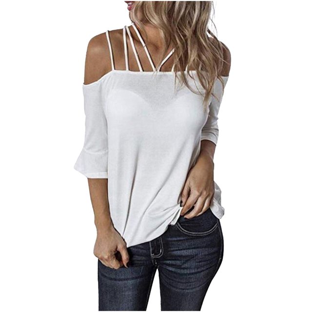 Moda mujer casual sexy honda manga corta tops blusa casual camiseta Fridja gope5097