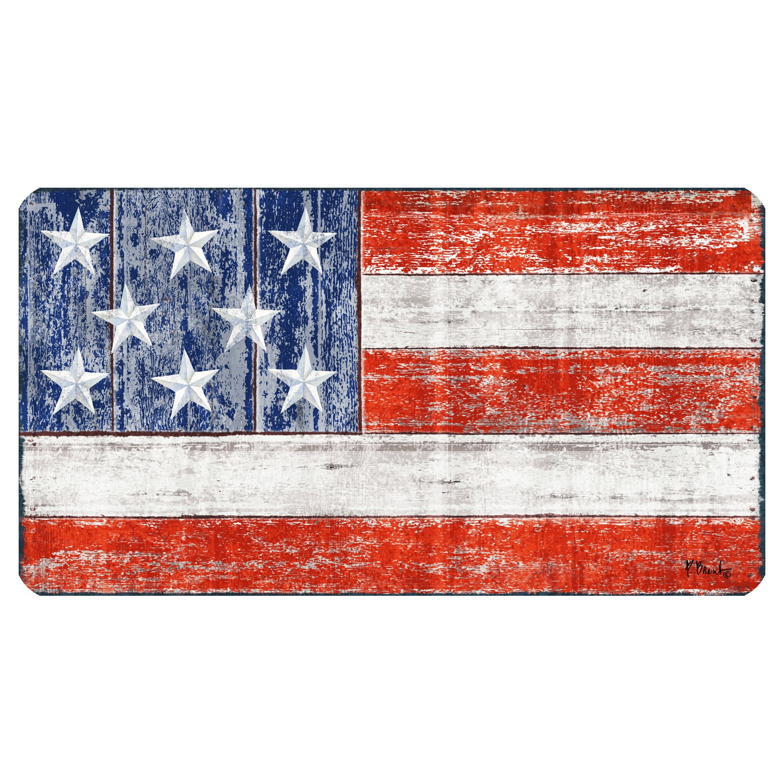 Toland Home Garden Rustic Patriotic Doormat - Polyester / Rubber ...