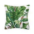 thumbnail image 5 of Juego de 4 Fundas de Cojín 45 x 45 cm Hojas Tropicales Funda de Almohada Decorativa de Lino de Poliéster Verde para Sofás Camas Sillas Sala de estar Decoración del hogar JAMW Sencillez, 5 of 5