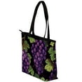 thumbnail image 3 of Grape Canvas Leather Mix Hand-Held Bag Twill Jeanette Sponge 30x10.5x39cm/11.8x4.1x15.4in, 3 of 5