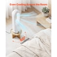 thumbnail image 2 of KFFKFF Bladeless Tower Fan with 80° Oscillation, 8 Speed Settings, 9-Hour Timer, High Velocity Air Circulator for Home, Office, Bedroom, and Living Room, Includes Remote Control, White, 2 of 9