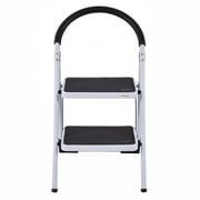 Costway 2 Step Ladder Folding Stool Heavy Duty 330Lbs Capacity Industrial Lightweight