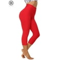 thumbnail image 3 of Luxtrada Womens Sport Leggings High Waist Pants Trousers Fitness Yoga Gym Workout Clothes (Red,XL), 3 of 8