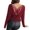 Red, variant on yunLCZ Women's Button Down Shirts Women's Spring Solid Color Splicing Butterfly Lace Sexy Hollow Back Ribbed Long Sleeve T Shirt Spring Summer Outfits 2604
