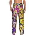 thumbnail image 4 of Men's Pajama Pants Cartoon All Over Print Elastic Waistband Sleep Pants with Pockets Drawstring, Soft Unisex Lounge Bottoms Sleepwear, 4 of 8