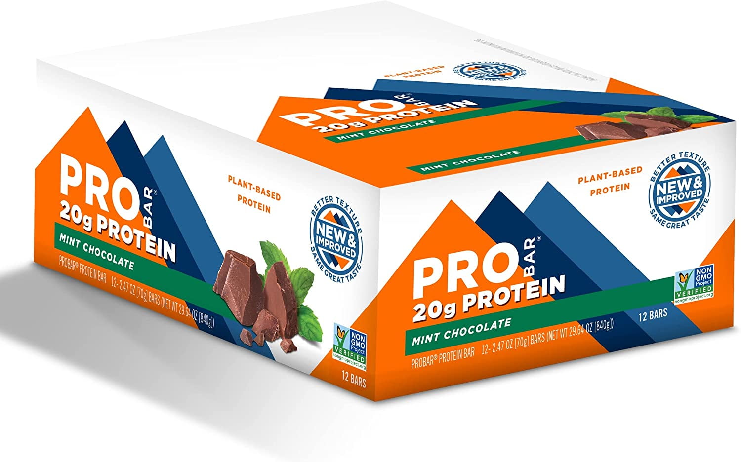 Pro Bar Base Protein Bar, Mint Chocolate, 20g Protein, 12 Ct