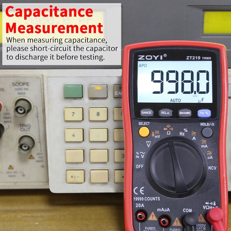ZOYI ZT219 True RMS Digital Multimeter 19999 Counts, Auto ranging NCV, Temperature, Capacitance, Frequency Duty Cycle Tester, with Backlight Data Hold