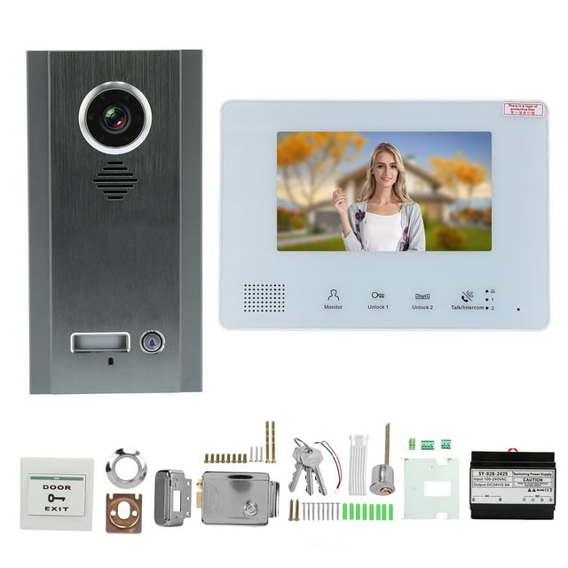 Kit de videoportero con sistema de bus de 2 cables, visión nocturna y cerradura eléctrica para casa, apartamento, CA 100-240 V, monitor SY828NMJA1