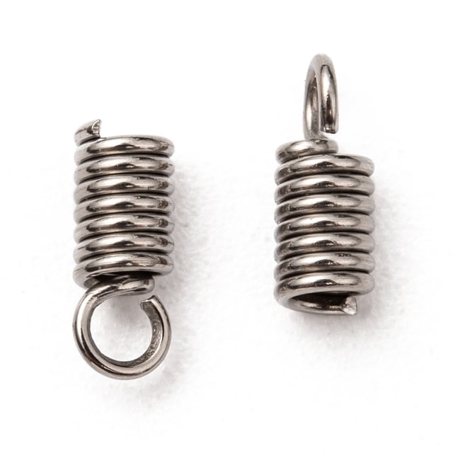 Terminateurs Résistants en Acier Inoxydable 304, Embouts de Cordon en Spirale, Couleur Acier Inoxydable, Trou 8x3mm : 2mm