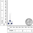 thumbnail image 3 of Gem Stone King 925 Sterling Silver Blue Created Sapphire Pendant Necklace for Women | 0.75 Cttw | Gemstone September Birthstone | Round 4MM | With 18 inch Chain, 3 of 4