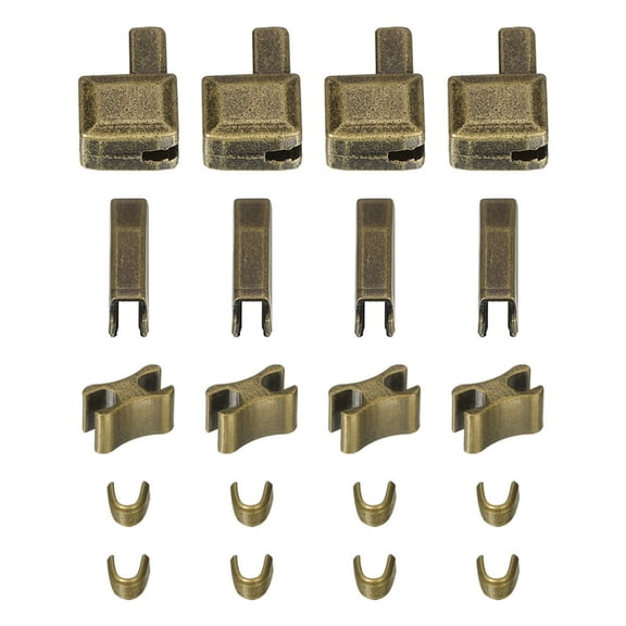 4Sets Zipper Repair Kits, #5 Retainer Box & Insertion Pins, Top & Bottom Stops, Slider Retainers, Bronze Tone