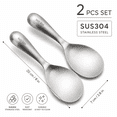 thumbnail image 2 of ABCISI 2Pcs Rice Spoon Paddle 304 Stainless Steel Rice Paddle Spoon Nonstick Rice Spatula Rice Scooper Metal Spoon Rice Cooker Spoon Food for Mixing Serving Draining Scooping Scraping (Matte), 2 of 6