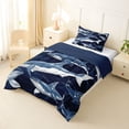 thumbnail image 3 of Feelyou Ink Shark Twin Comforter Sets for Kids Boys Girls, Vintage Sea Animal Bedding Set, bLUE, Blue Reversible, 2 Pieces, 3 of 6
