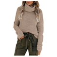 thumbnail image 3 of Femmes Oversize Doux Col Rond Manches Longues Chandails Décontractés Pull-Over en Tricot, 3 of 9