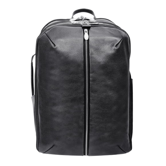 Mochila McKleinUSA Englewood de Cuero con Triple Compartimento para Laptop de 17"
