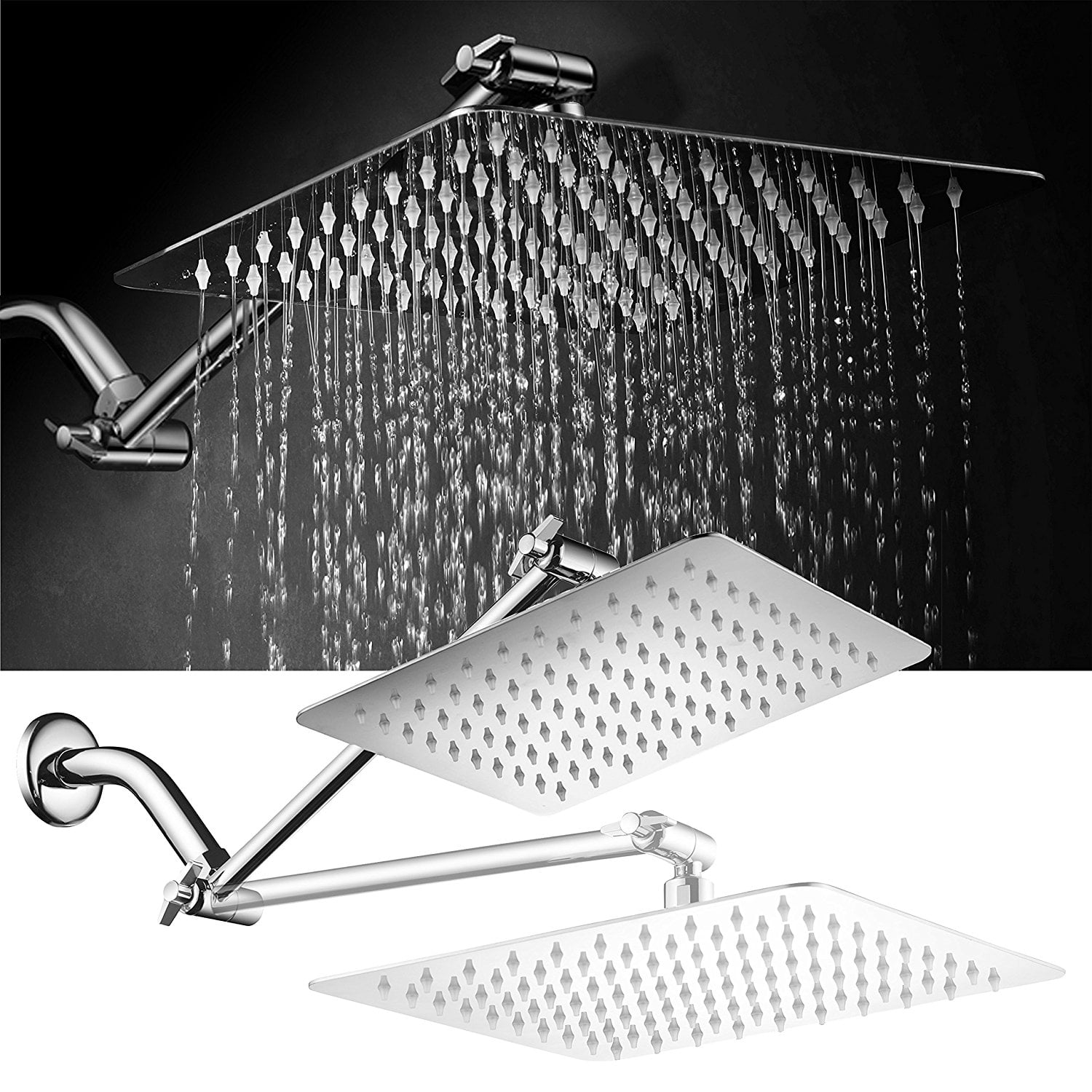HotelSpa Giant 10 inch Stainless Steel Rainfall Square Showerhead