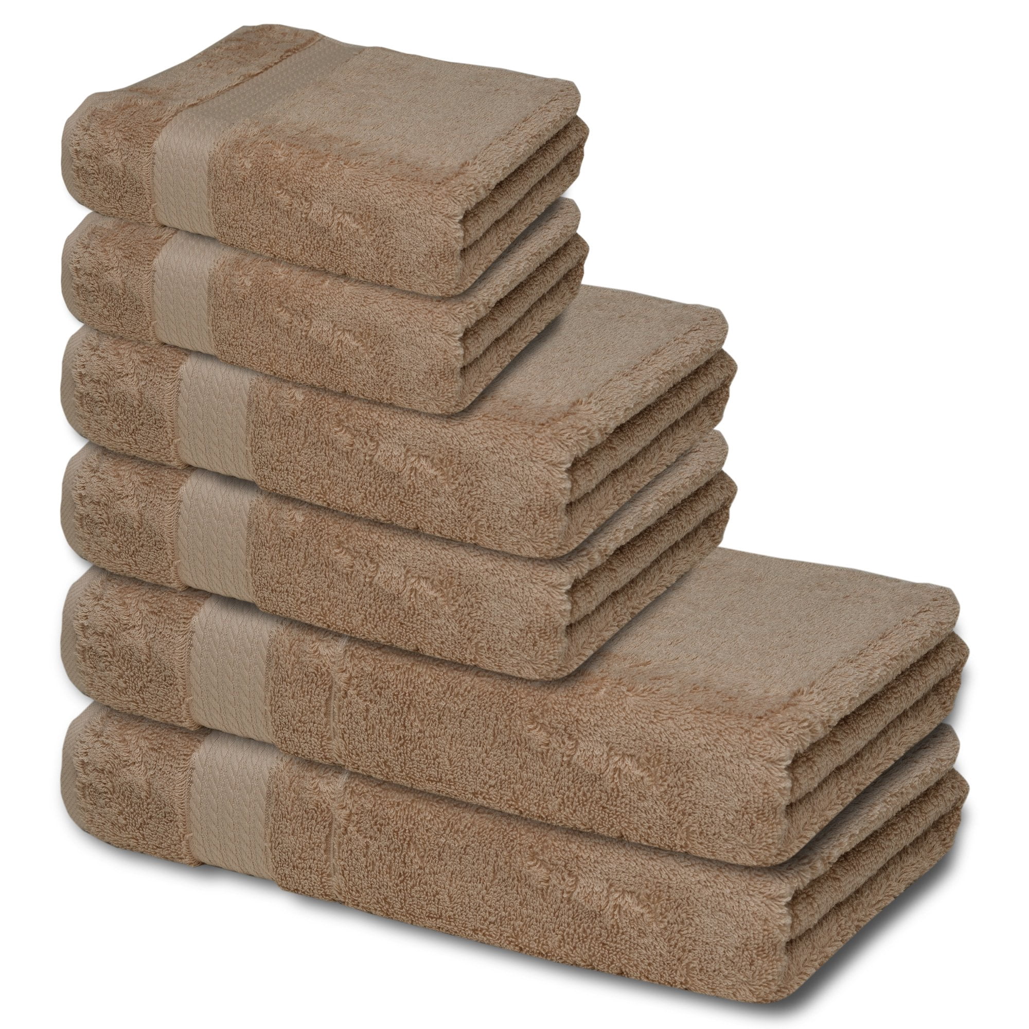 Melissa Linen Luxury Bath Towels Set of 6  - Bath Towels, Hand Towels, and Washcloths for the Bathroom – Beige