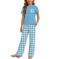 thumbnail image 2 of BaoFuBaoMei Short Sets for Girls 2 Piece Summer Short Sleeve Tops and Fitted Shorts Outfits Solid Loungewear Sets, 2 of 9