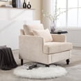 thumbnail image 4 of Oversized Living Room Chair, Mid-Century Modern Sofa Chair with Thick Seat Cushion and Deep Seat, Accent Arm Chair Lounge Chair for Home, Office, 250LBS Weight Capacity, Beige, 4 of 9
