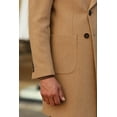 thumbnail image 4 of Men's Classic Coat, 80% Wool Soft Textured Buttoned Stylish Camel Double Breasted Coat, 4 of 5