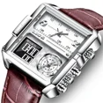 thumbnail image 1 of LIGE Montre de Sport Homme Militaire Carré Grand Cadran Quartz Numérique LED Montre-Bracelet, 1 of 4