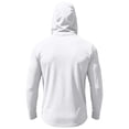 thumbnail image 4 of Men's UPF 50+ Sun Hoodie Long Sleeve Hooded Fishing Shirt Solid Pullover Cooling Ice Silk Breathable Quick-Dry Moisture Wicking 4-Way Stretch for Commute Fishing Hiking White M, 4 of 5
