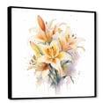 thumbnail image 2 of Designart "Elegance In Purity: White And Yellow Lilies" Lilies Floater Framed Wall Art Prints, 2 of 5