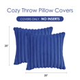 thumbnail image 6 of Holzlrgus Throw Pillow Covers Decorative Faux Fur Set of 2 20x20 Inch Pillow Covers, Soft Navy Blue Striped Pillowcases for Couch Sofa Bed Living Room, Fluffy Cute Home Boho Accent Fuzzy Decor, 6 of 6