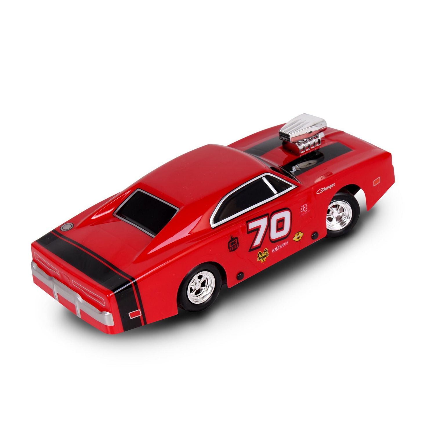 NKOK 1970 Dodge Charger RC Car Red/Black 1:24<br>