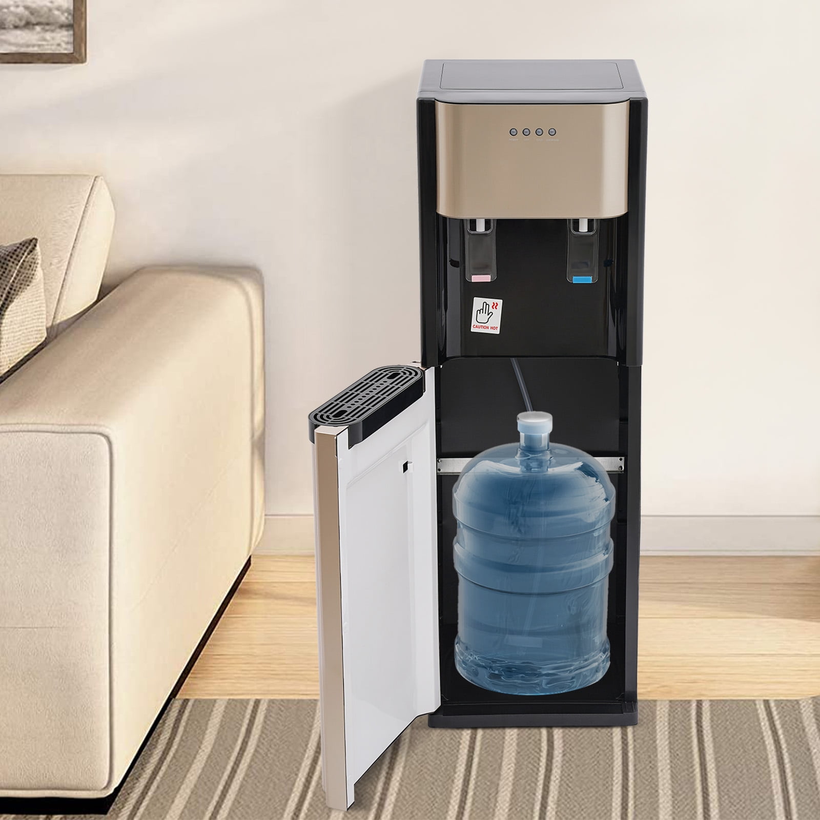 20L(5.28Gal) Bottom Loading Water Dispenser Hot & Water Cooler with 3 Temperature Settings for Home, Office, Kitchen & Gym (Gold)