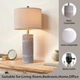 thumbnail image 2 of Oneach 25.5" Farmhouse Table Lamp Set of 2 for Bedroom Living Room Bedside Nightstand Lamps Resin Retro, 2 of 8