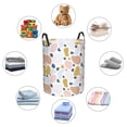 thumbnail image 3 of Lsque Geometric Spots pattern Laundry Hamper Basket, Tall Woven Rope Hamper Basket for Clothes, Lightweight Storage Basket, Collapsible Waterproof-Medium, 3 of 8