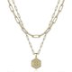 thumbnail image 1 of Dainty Layered Initial Necklaces for Women Trendy, 14K Real Gold Plated Paperclip Chain Necklace Cute Hexagon Letter Pendant Initial Choker Necklace G, 1 of 4