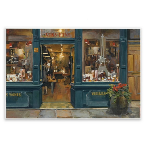Stupell Industries Parisian Wine Shop Buildings & Architecture Painting Unframed Art Print Wall Art, 15 x 10