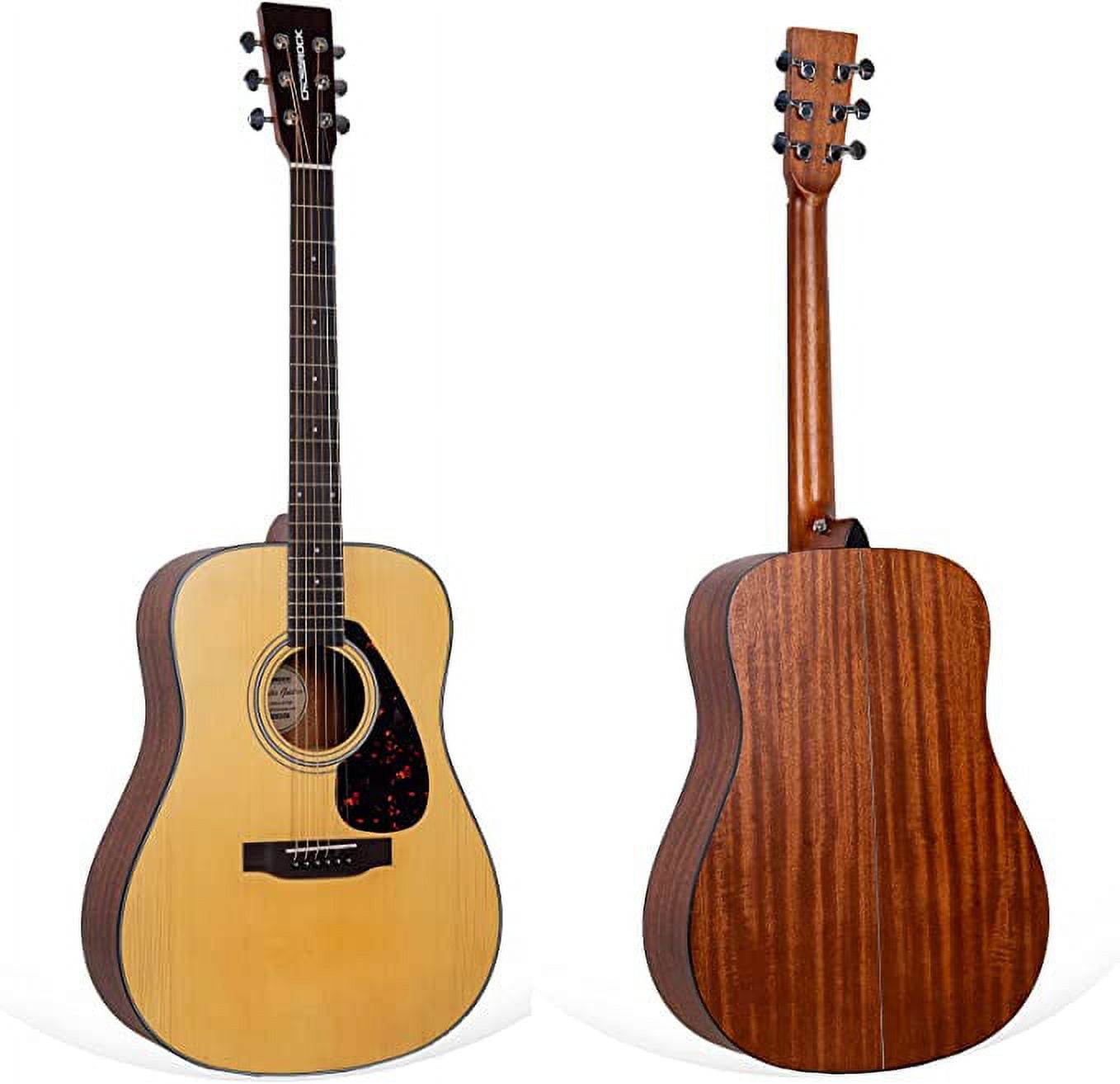 Crossrock 6 String Acoustic Dreadnought Guitar with Hard Case, Spruce Top, Student Guitar